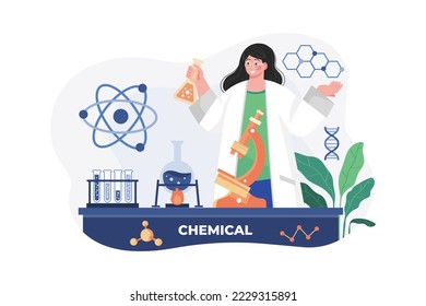 Chemical Engineer Illustration concept. A flat illustration isolated on white background - Powered by Shutterstock - Get 15% off with code: PIKWIZARD15