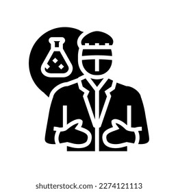 chemical engineer technology glyph icon vector. chemical engineer technology sign. isolated symbol illustration