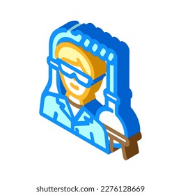 vector de icono isométrico de tecnología de ingeniería química. signo de tecnología de ingeniería química. ilustración de símbolo aislado