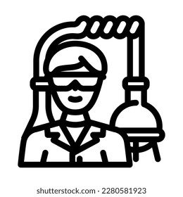 chemical engineer technology line icon vector. chemical engineer technology sign. isolated contour symbol black illustration