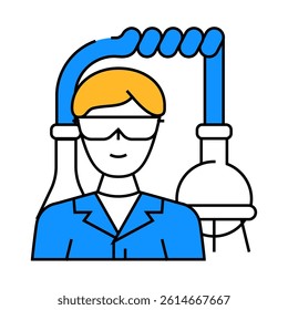 chemical engineer technology line icon vector. chemical engineer technology sign. isolated symbol illustration