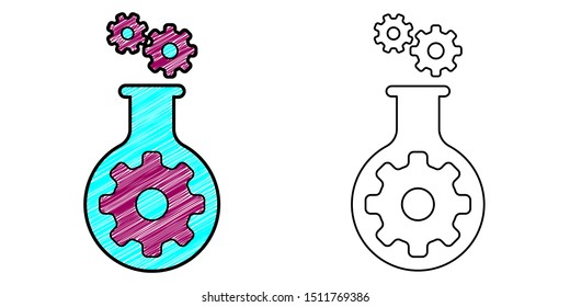 chemical Engineering icon design vector with texture. editable outline for other style