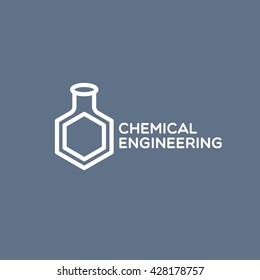 Chemical Engineering Logo Template Design. Vector Illustration.