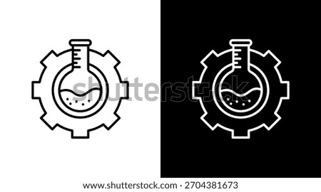 Chemical Engineering White Icon Set Design