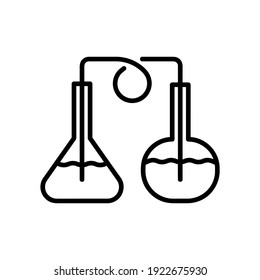 Chemical equipments flat icon set. Pictogram for web. Line stroke. Chemistry symbols isolated on white background. Vector eps10