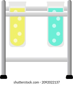 Chemical experiment, illustration, vector on a white background.