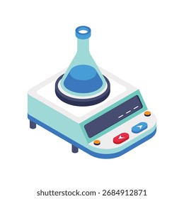 Experimento químico   Ilustración vectorial isométrica 