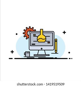 Chemical, Experiment, It, Technology  Business Flat Line Filled Icon Vector Banner Template