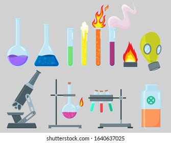 Illustration Set Science Lab Equipment Stock Vector (Royalty Free ...