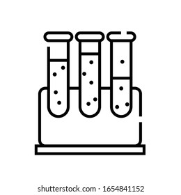 Chemical experiment line icon, concept sign, outline vector illustration, linear symbol.
