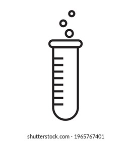 Chemical experiment linear icon. Thin line illustration. Laboratory test tube contour symbol