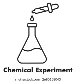 Ilustración vectorial de iconos de contorno de experimento químico