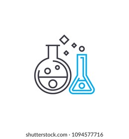 Chemical experiments linear icon concept. Chemical experiments line vector sign, symbol, illustration.