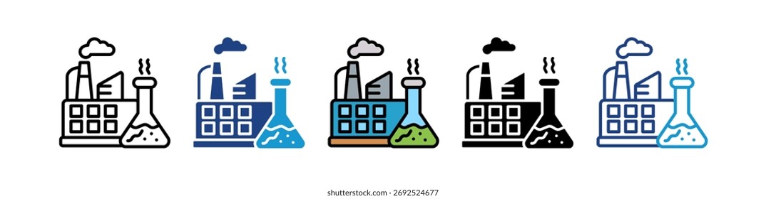 Icono de exportaciones químicas Ilustración vectorial múltiple