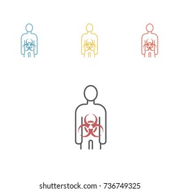 Chemical Exposure On Humans Line Icon. Vector Sign For Web Graphics.