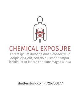 Chemical Exposure On Humans. Vector Signs For Web Graphics.