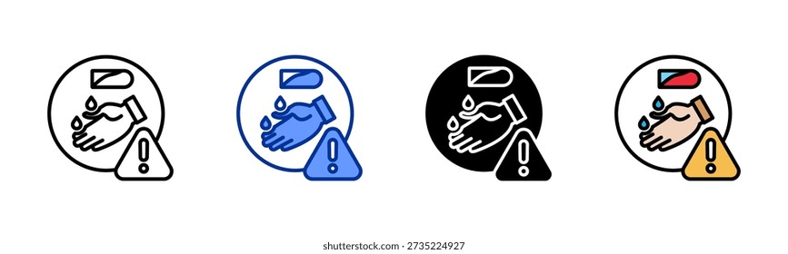 Chemical Exposure Risk icon set multiple style collection