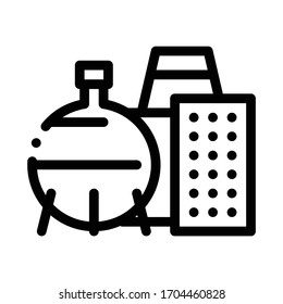 chemical factory icon vector. chemical factory sign. isolated contour symbol illustration
