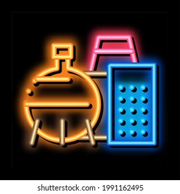 chemical factory neon light sign vector. Glowing bright icon chemical factory sign. transparent symbol illustration