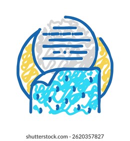 fibra química doodle ícone esboço vetor. sinal de fibra química. ilustração símbolo isolado