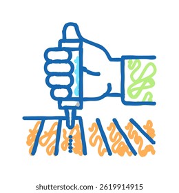 chemical field treatment doodle icon sketch vector. chemical field treatment sign. isolated symbol illustration