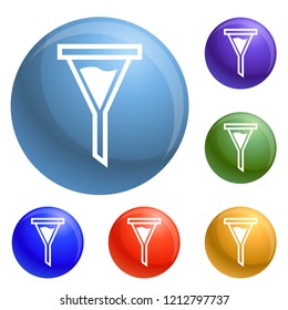 Chemical filter icons set vector 6 color isolated on white background