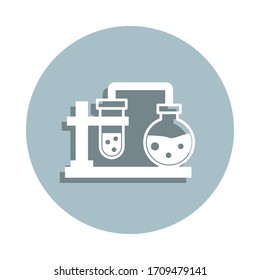 Chemical, flaks badge icon. Simple glyph, flat vector of genetics and bioenginnering icons for ui and ux, website or mobile application