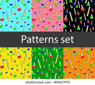 Chemical flask back pattern seamless set