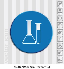 chemical flask or bulb. Laboratory glass. 