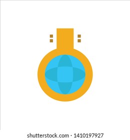 Chemical, Flask, Chemistry, Experiment  Flat Color Icon. Vector icon banner Template