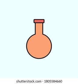 icono del vector de color del matraz químico, ilustración vectorial