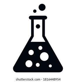 Forschungssymbol für chemische Kolben Einfache Illustration von chemischen Kolben, Vektorsymbol für Webdesign einzeln auf weißem Hintergrund