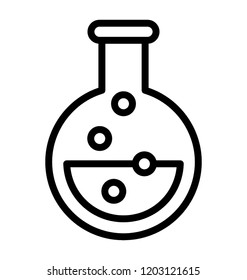 Chemical flask filled with liquid 