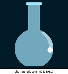 Chemical flask flat icon, vector sign, colorful pictogram isolated on black. Symbol, logo illustration. Flat style design