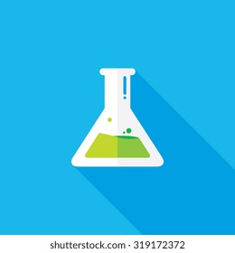 Chemical Flask Flat Long Shadow Icon