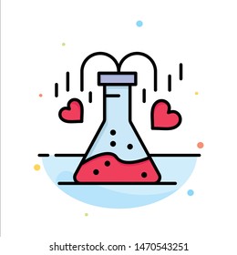 Chemical, Flask, Heart, Love Abstract Flat Color Icon Template. Vector Icon Template background