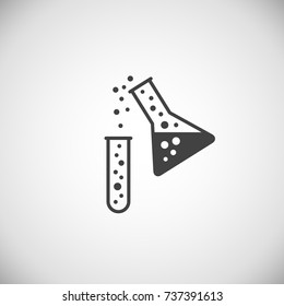 Chemical flask icon with bubbles