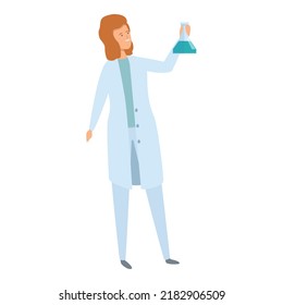 Vector de caricatura de icono del matraz químico. Ayuda con la medicina. Apoyo clínico
