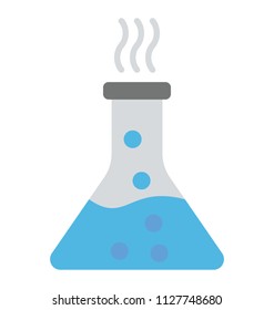 Chemical flask icon design for laboratory research concept