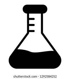 Chemical flask icon design for laboratory research concept