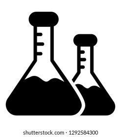 Chemical flask icon design for laboratory research concept