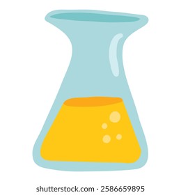 Chemical flask icon. Flat illustration of chemical flask icon for web design