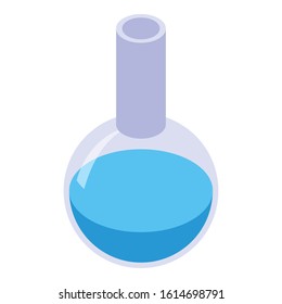 Chemical flask icon. Isometric of chemical flask vector icon for web design isolated on white background