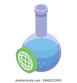 Chemical flask icon isometric vector. Social esg. Eco nature