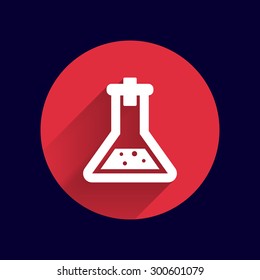 Chemical flask icon laboratory glass beaker lab vector.