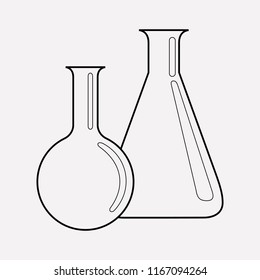 Chemical flask icon line element. Vector illustration of chemical flask icon line isolated on clean background for your web mobile app logo design.