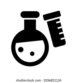 chemical flask icon or logo isolated sign symbol vector illustration - high quality black style vector icons
