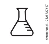 Chemical flask icon Outline vector for web ui