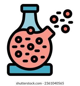 Chemical flask icon outline vector. Waste factory. Reuse disposal color flat