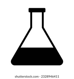 Chemical flask icon science and investigations concept vector template design.